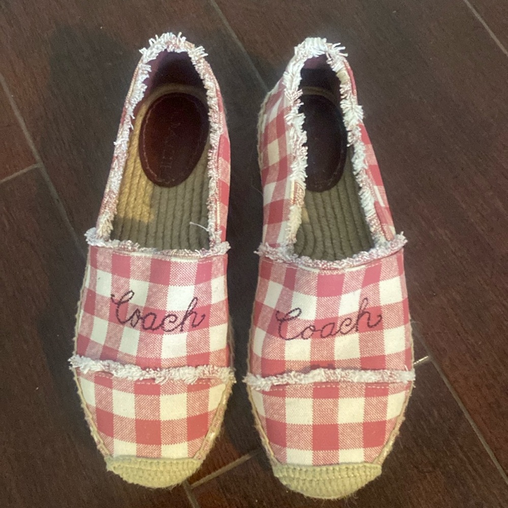 Cute Coach Celina Espadrille in Pink Gingham Size 5.5B US 36 EUR 230 CN